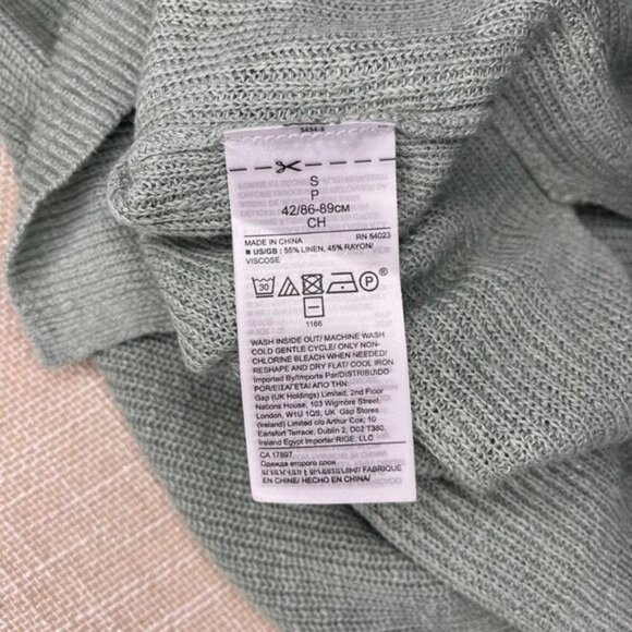 Banana Republic Linen V-Neck Sweater Green Small - Picture 12 of 13